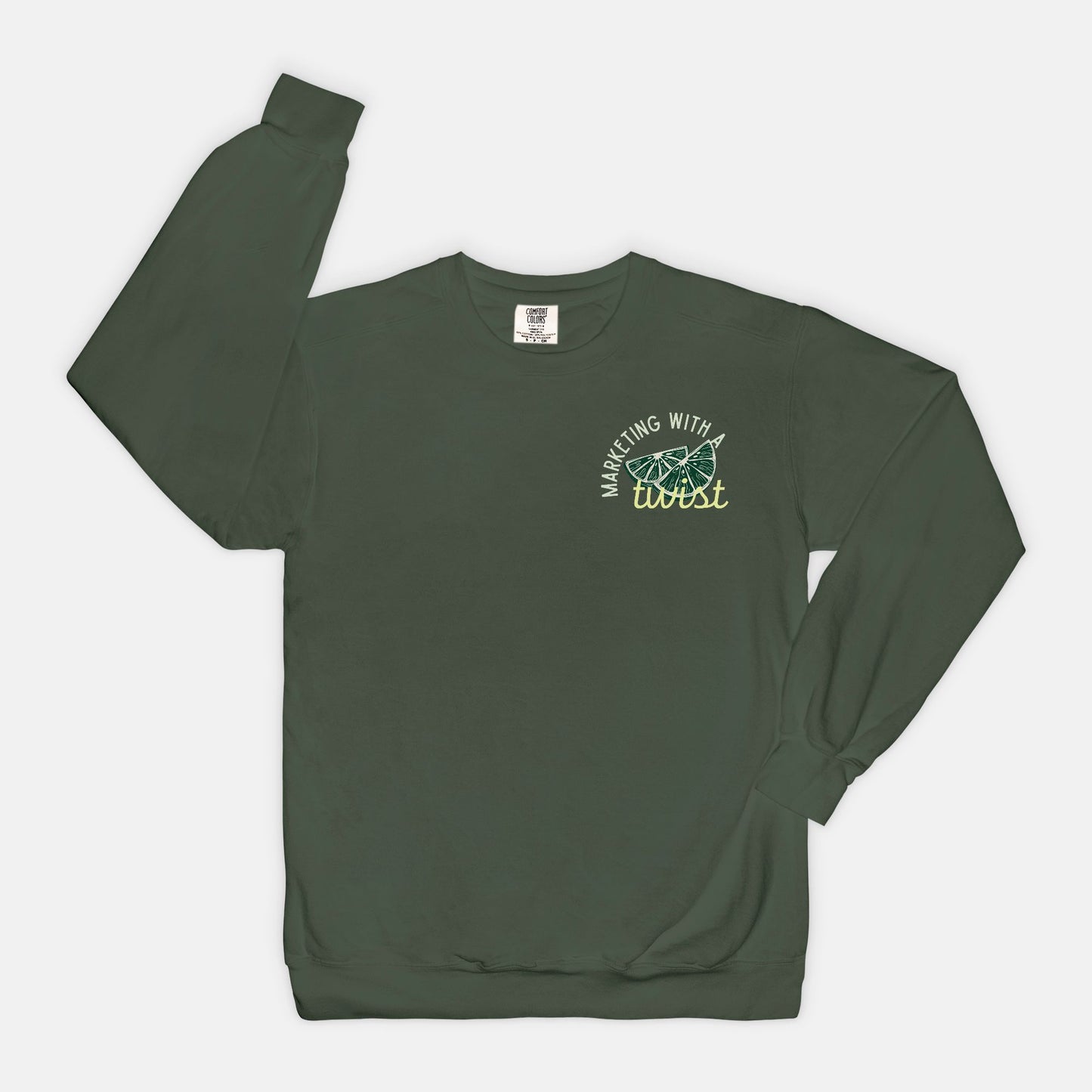 Marketing with a Twist Front and Back Crew
