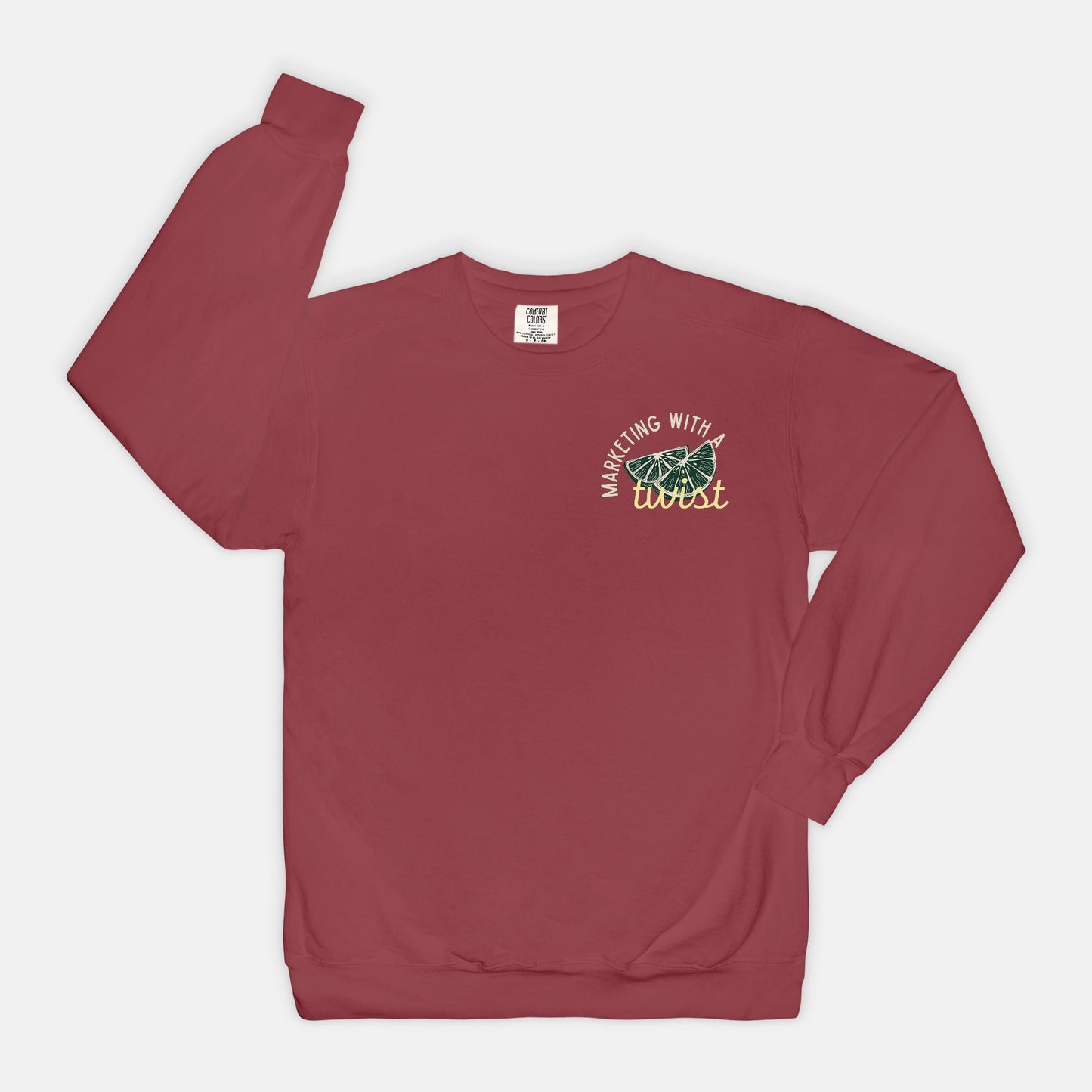 Marketing with a Twist Front and Back Crew