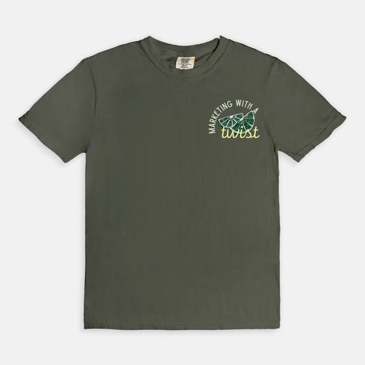 Marketing with a Twist Front and Back Tee