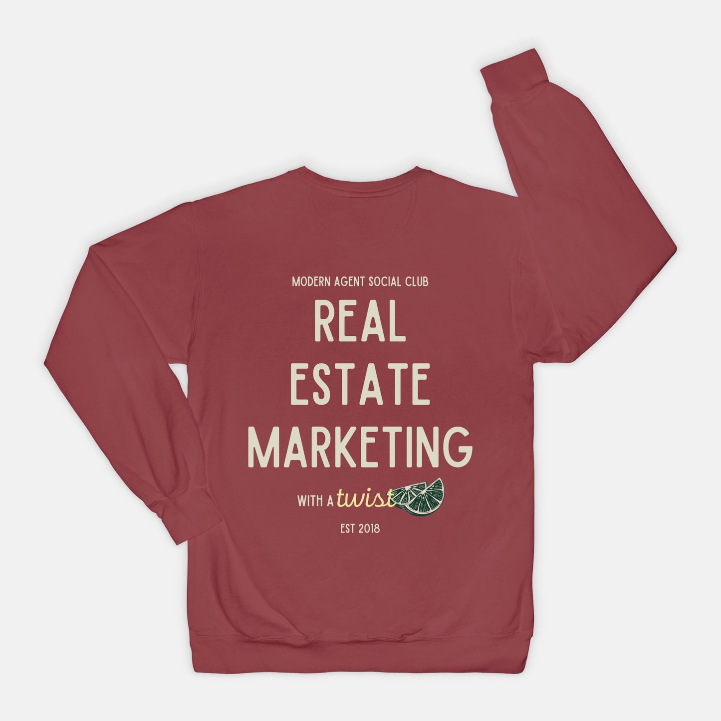 Marketing with a Twist Front and Back Crew