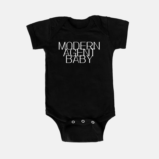 Modern Agent Baby Black Bodysuit