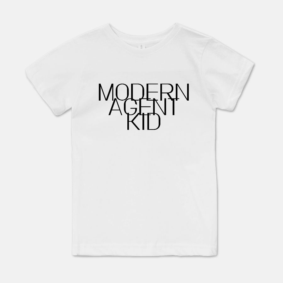 Modern Agent Youth Tee White and Grey
