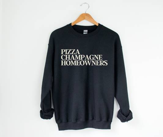 Pizza Champagne Homeowners Crew (Black, Green)