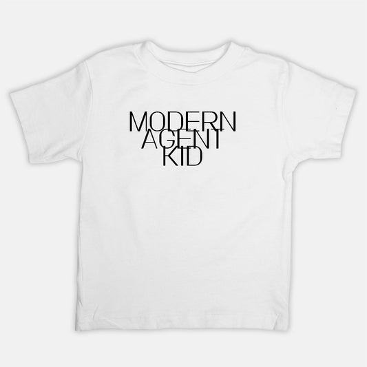 Modern Agent Kid Toddler Tee White and Tan