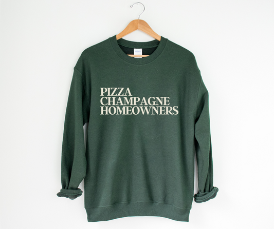 Pizza Champagne Homeowners Crew (Black, Green)